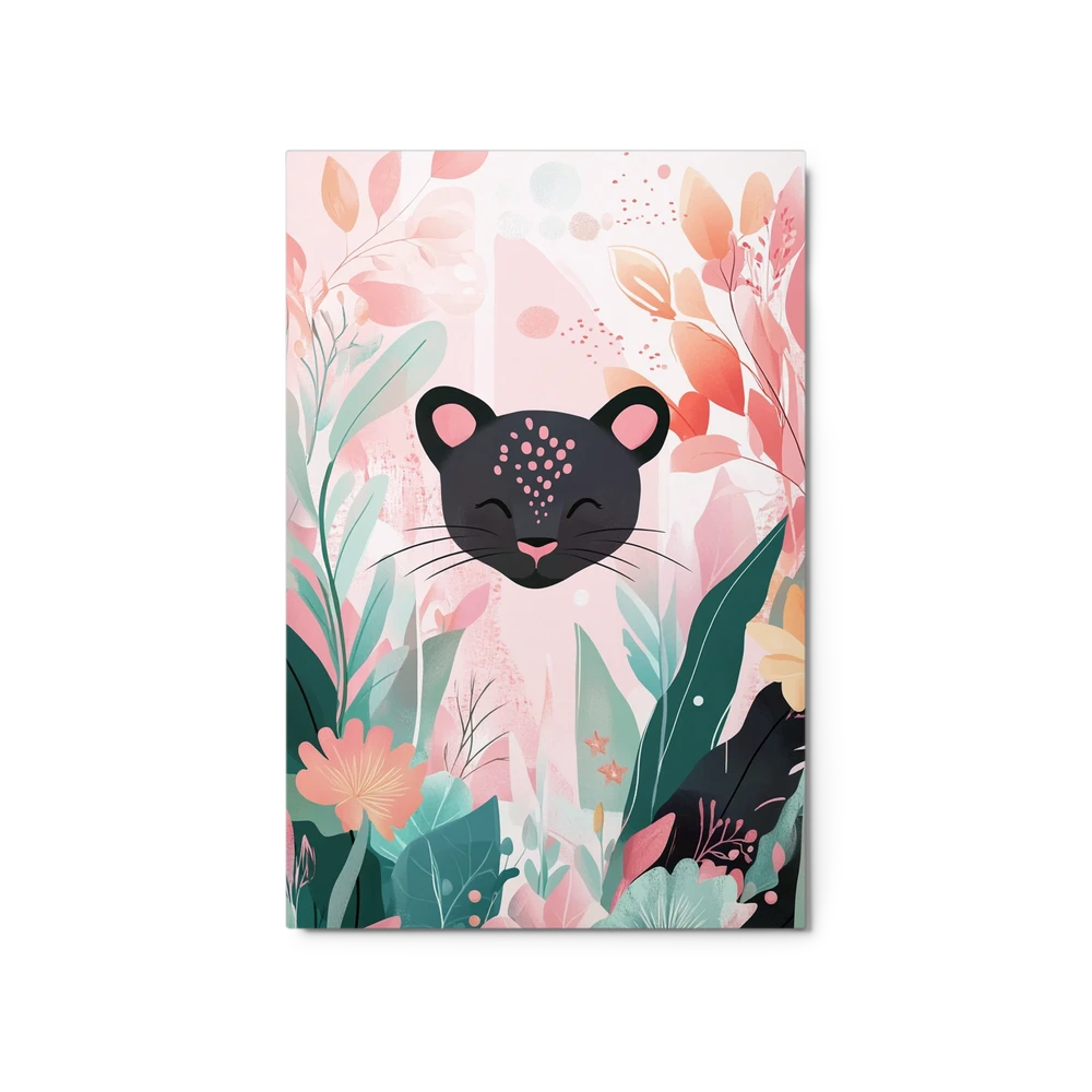Whimsical Panther in Bloom | Art Print