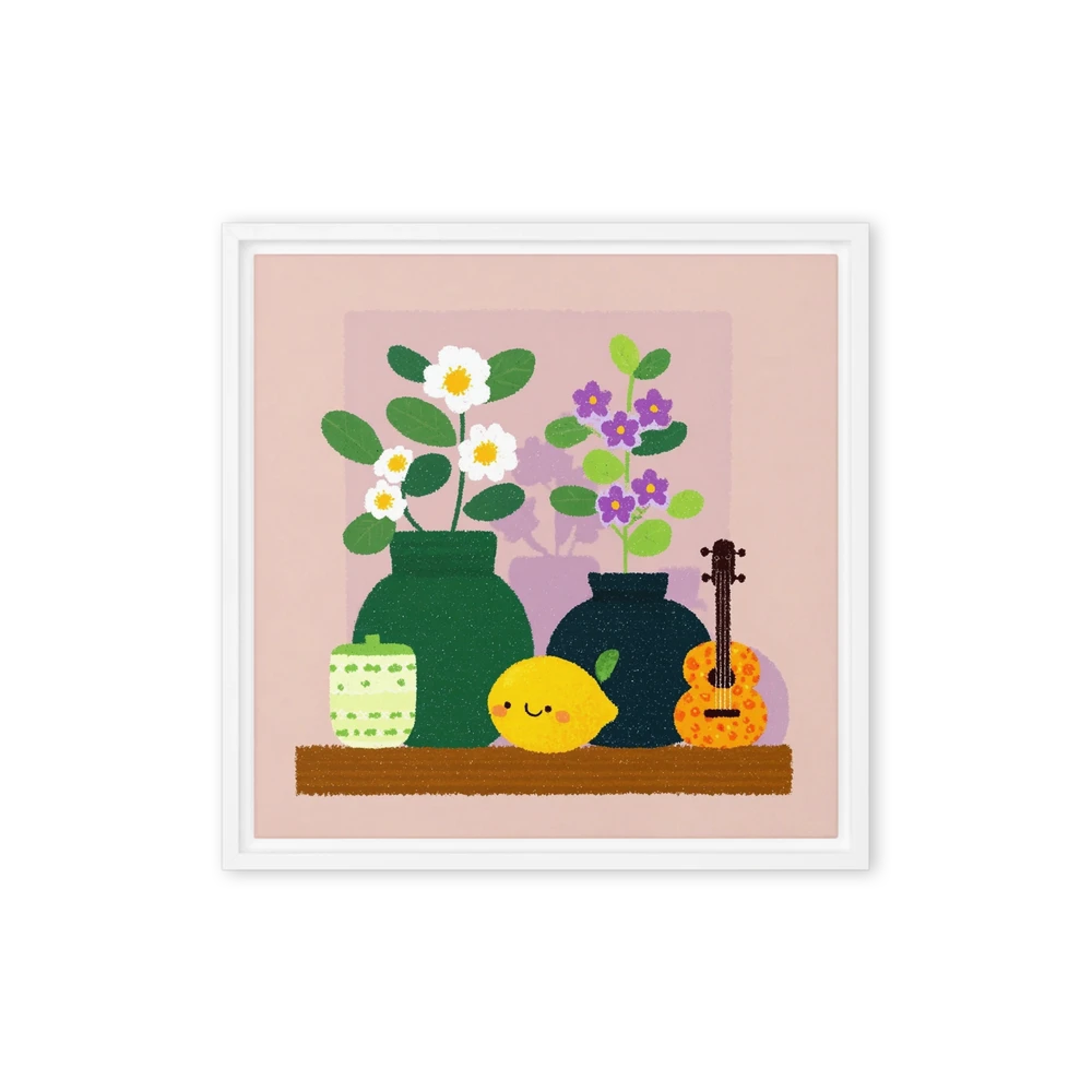 Lemon and Flowers Still Life | Art Print