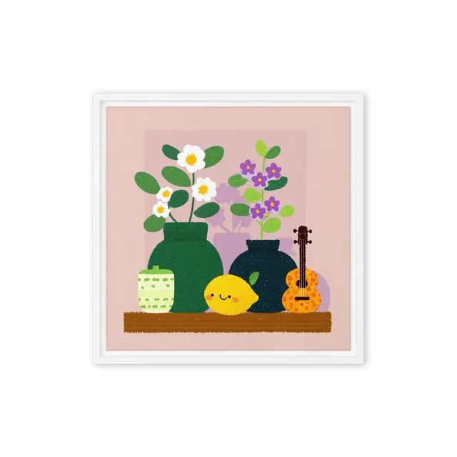 Lemon and Flowers Still Life | Art Print