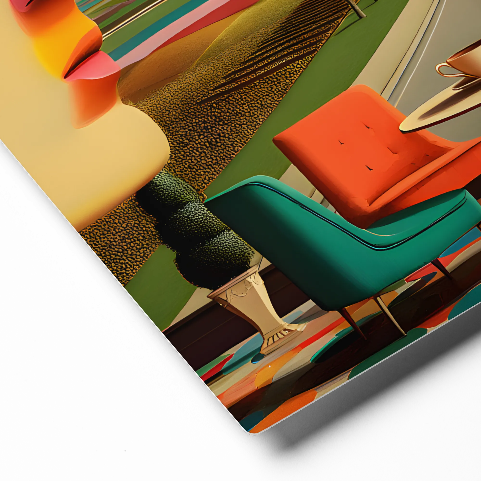 Dreamscape Cafe: A Surreal Encounter 
 Canvas | 8″x 8″