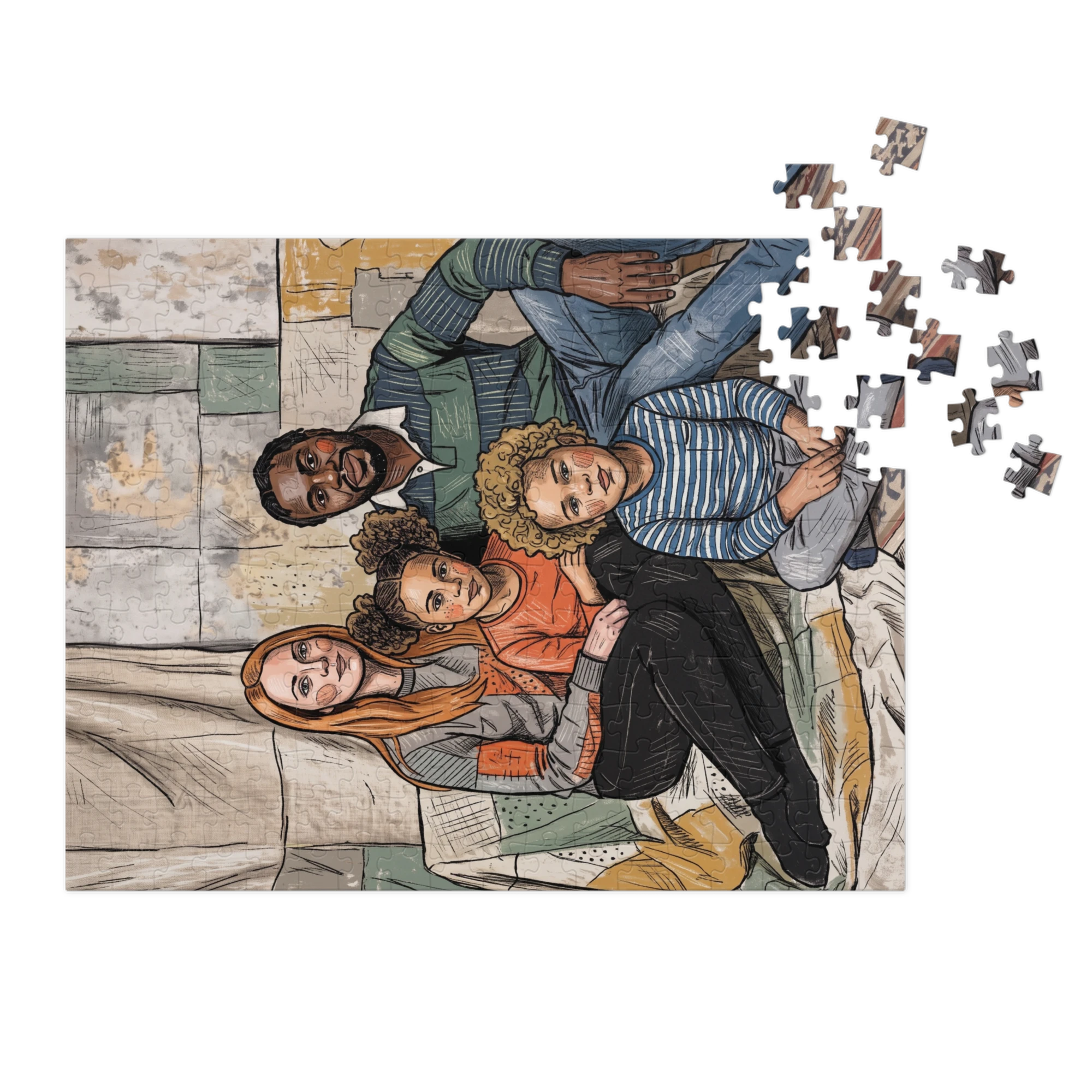 Family Portrait Puzzle — Totemic Expressionism