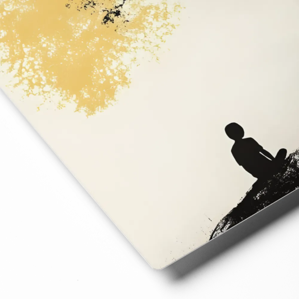 Golden Silence 
 Canvas with White Frame