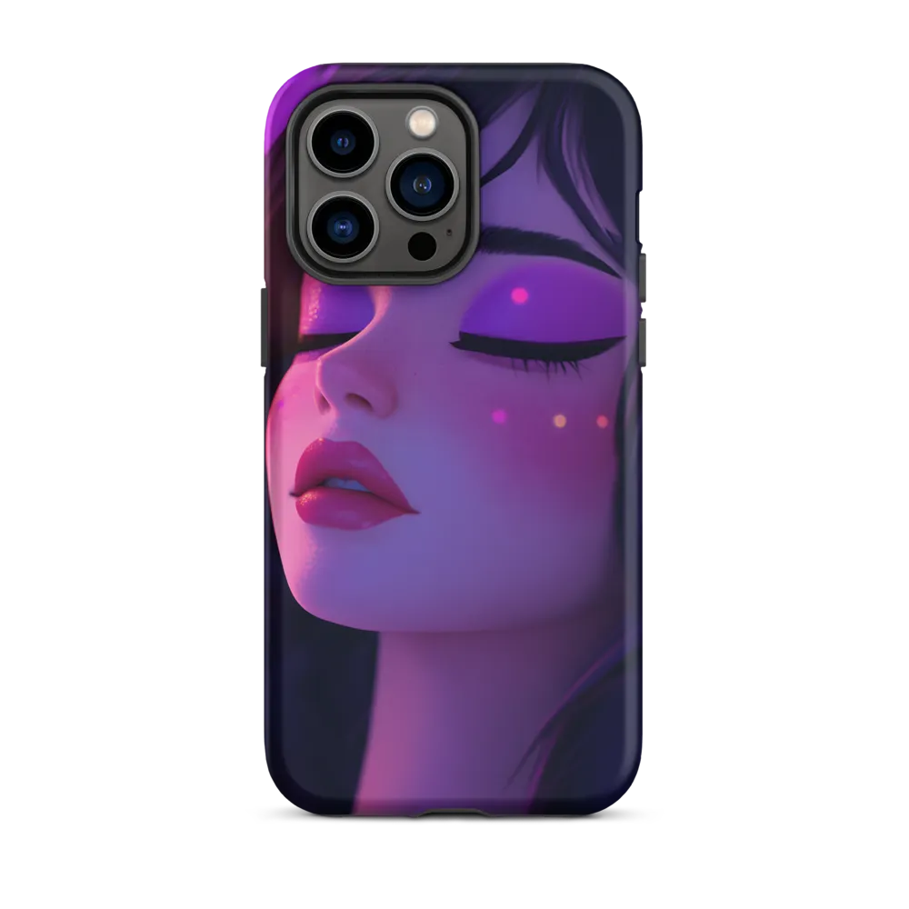 Female Portrait in Purple and Pink | Phone Case