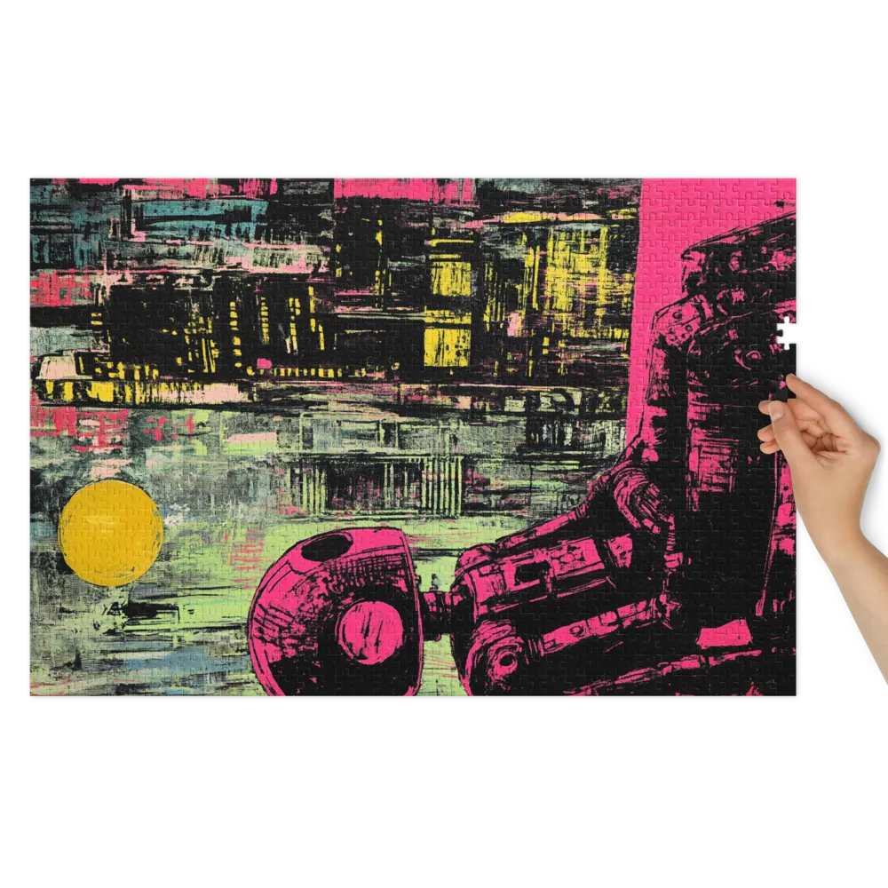 Neon Dystopian Future 
 Jigsaw Puzzle in Tin Box