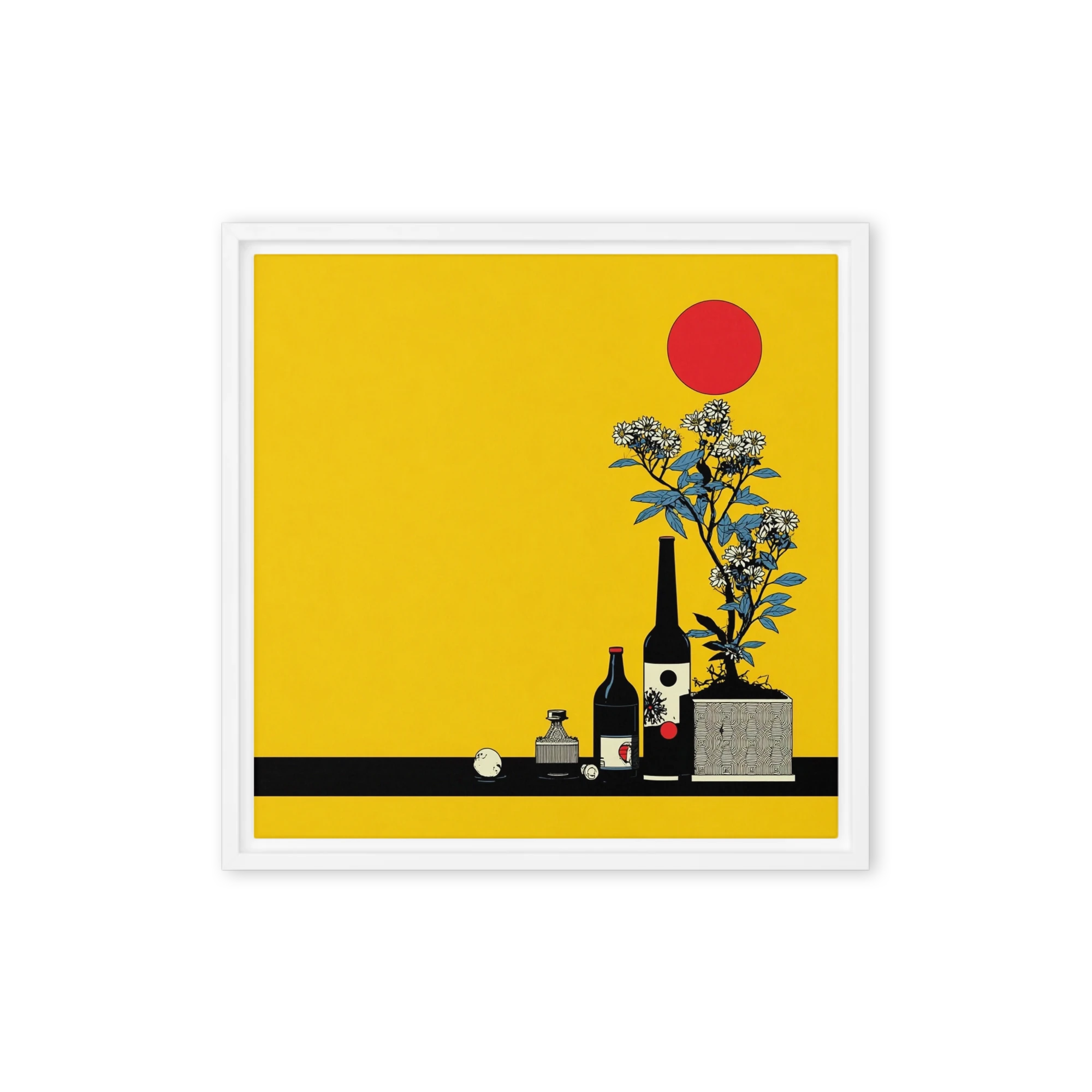Bonsai and Red Sun Still Life