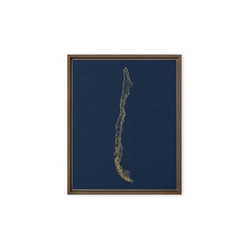 Chile Topography in Gold | Art Print