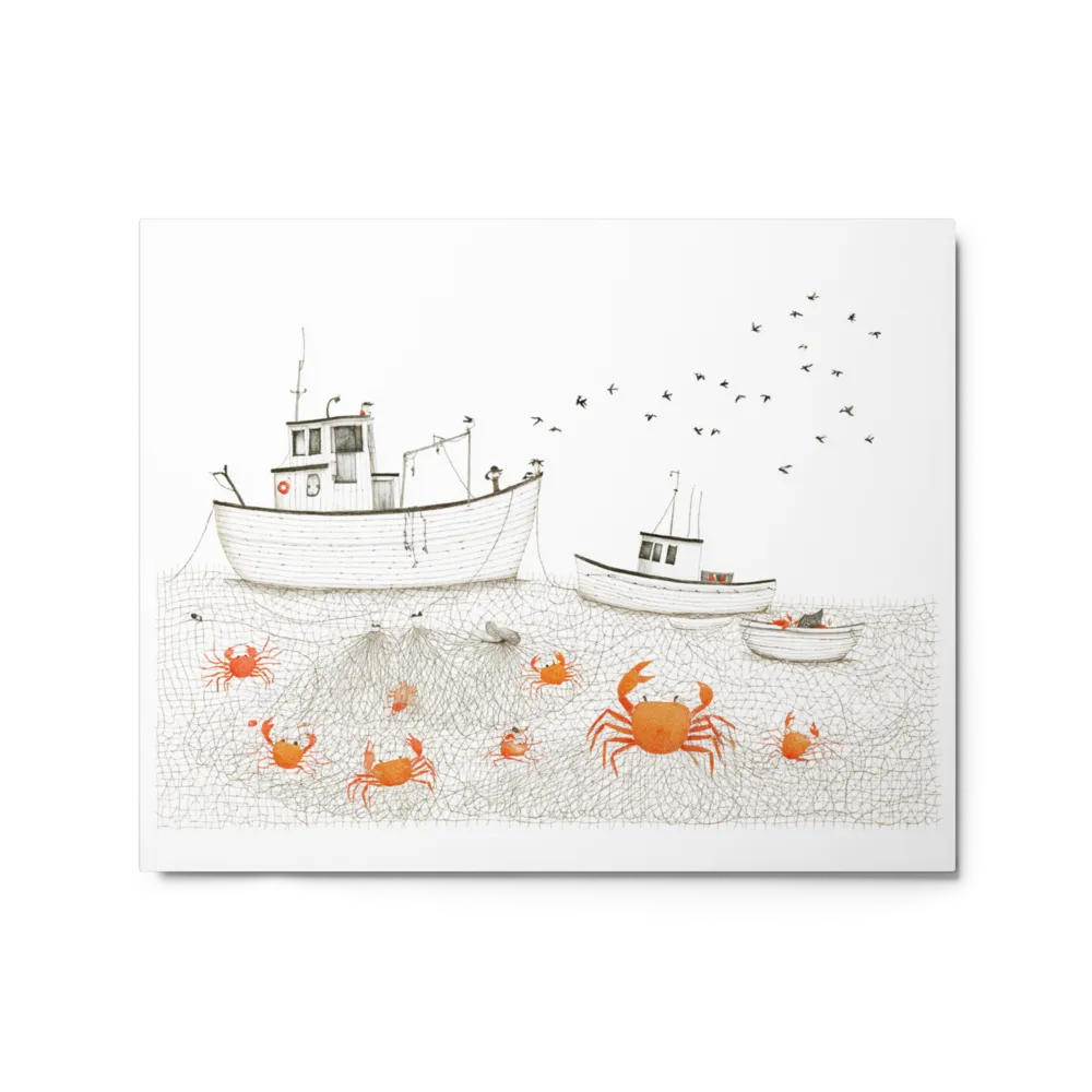 The Crab Catchers 
 Canvas with White Frame