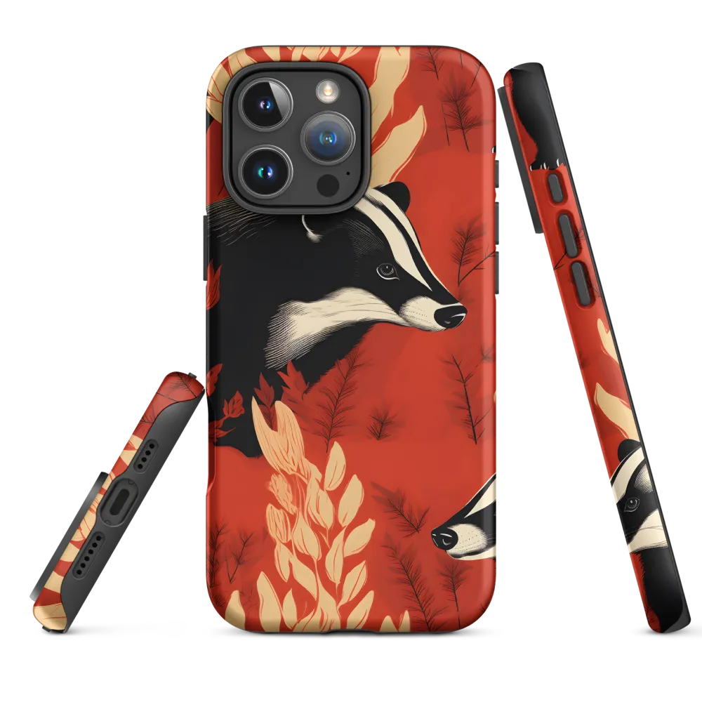 Illustrated Badgers on Red