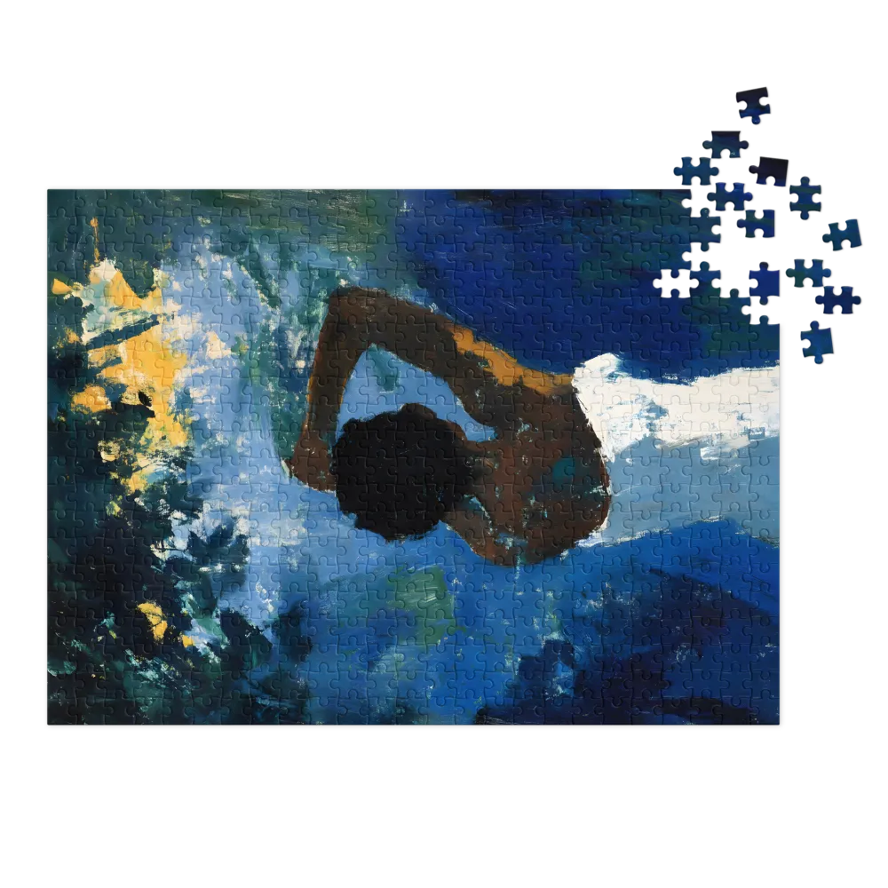 Figure in Blue Landscape