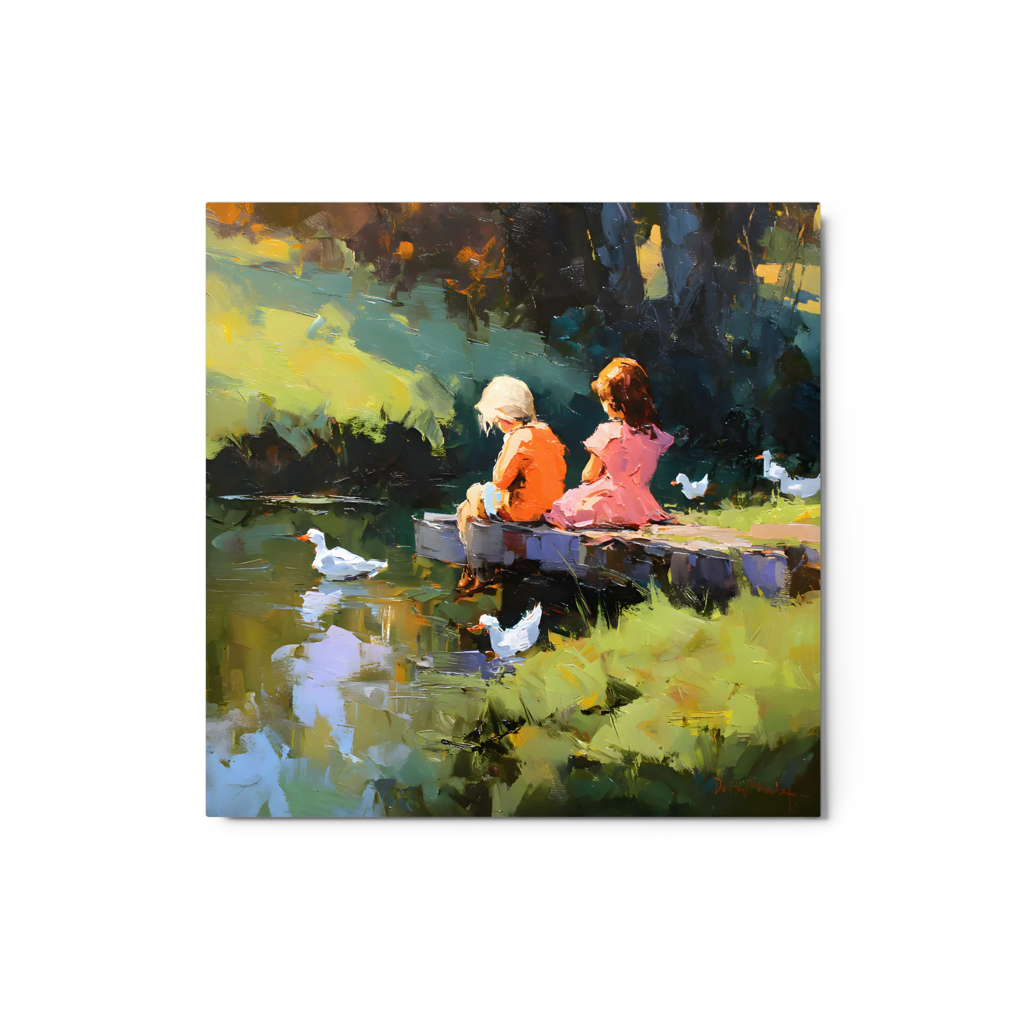 Compagni in riva al lago