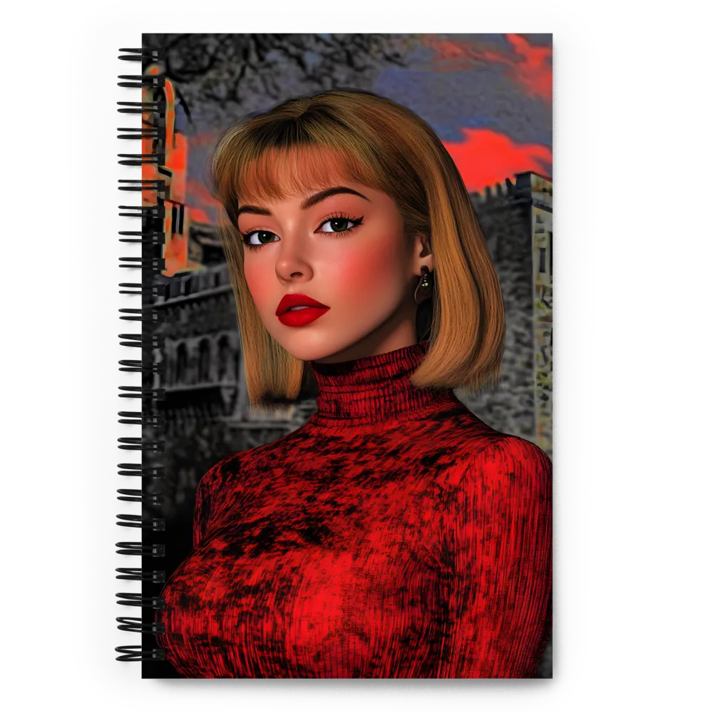 Crimson Elegance at Twilight 
 Spiral Notebook | 140 pages