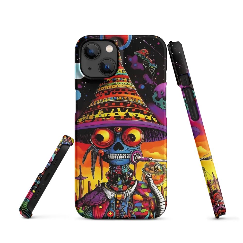 Colorful Skeleton in Cosmic Scene | Phone Case