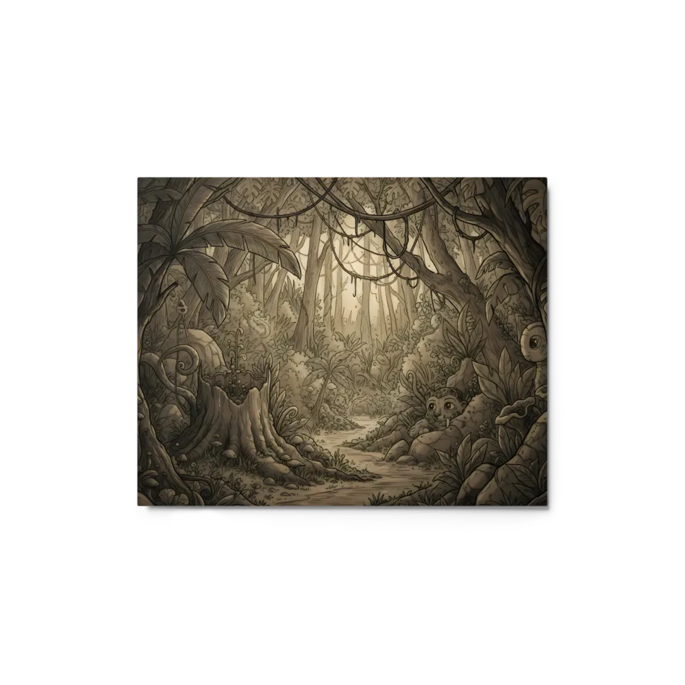 Enchanted Forest Pathway 
 Canvas with White Frame