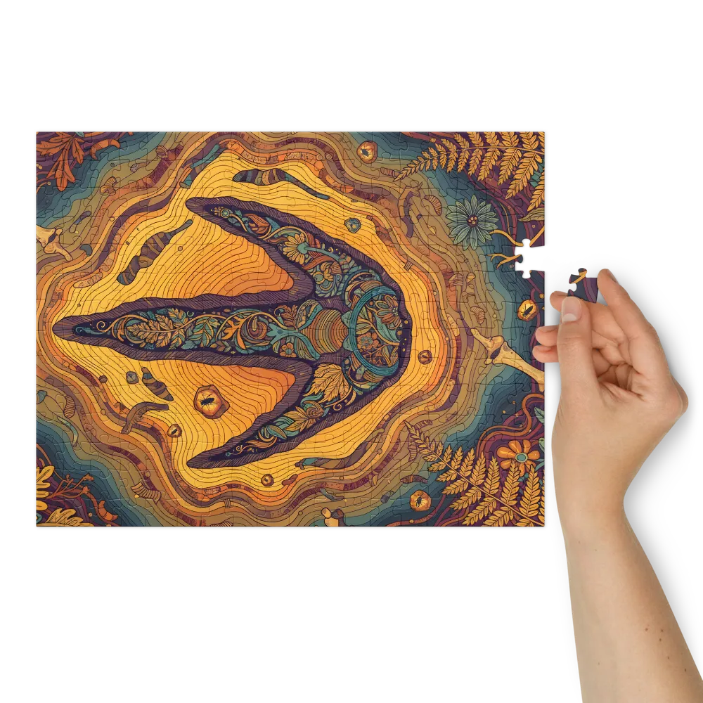 Floral Dinosaur Footprint | Jigsaw Puzzles