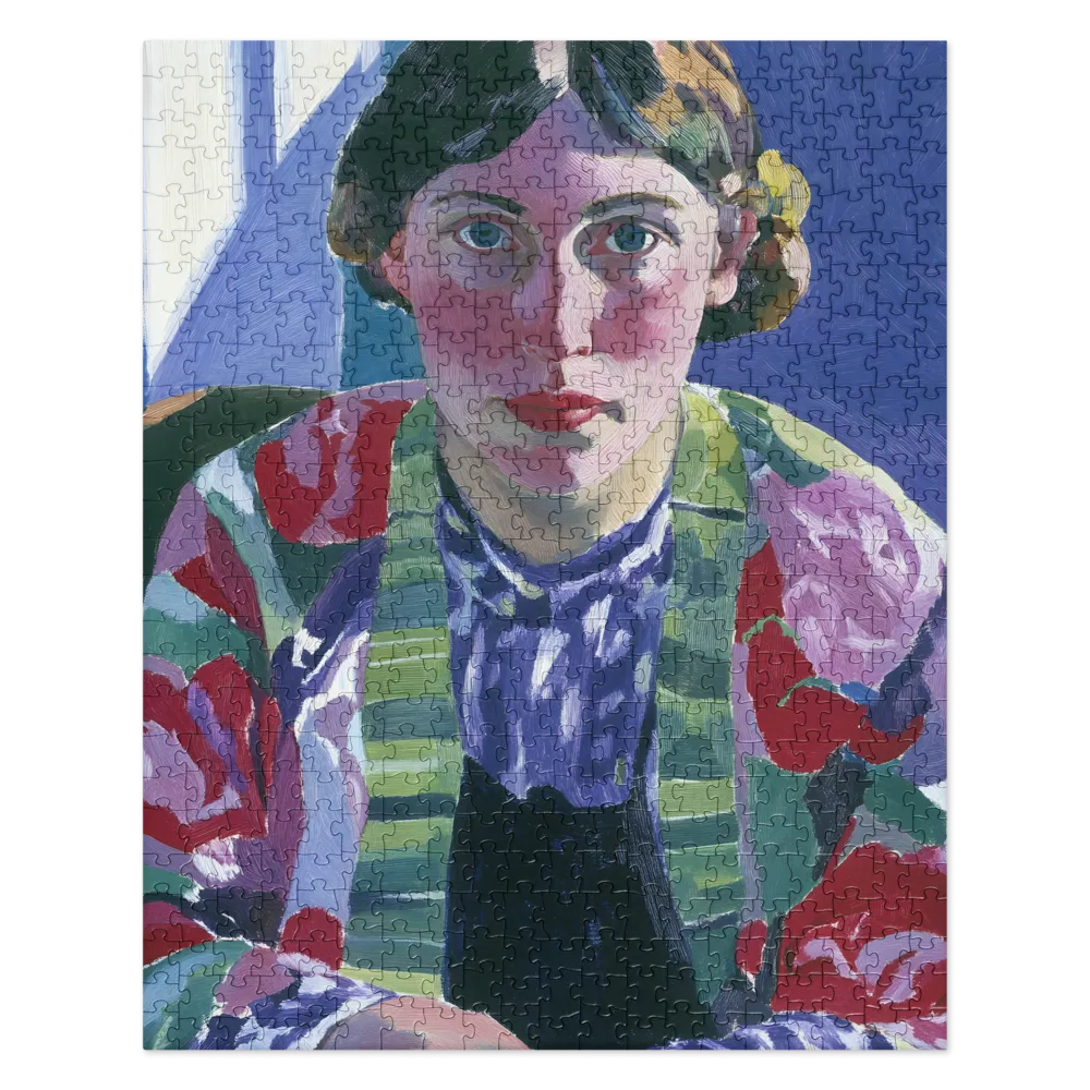 Portrait of a Woman in Vibrant Hues 
 Jigsaw Puzzle