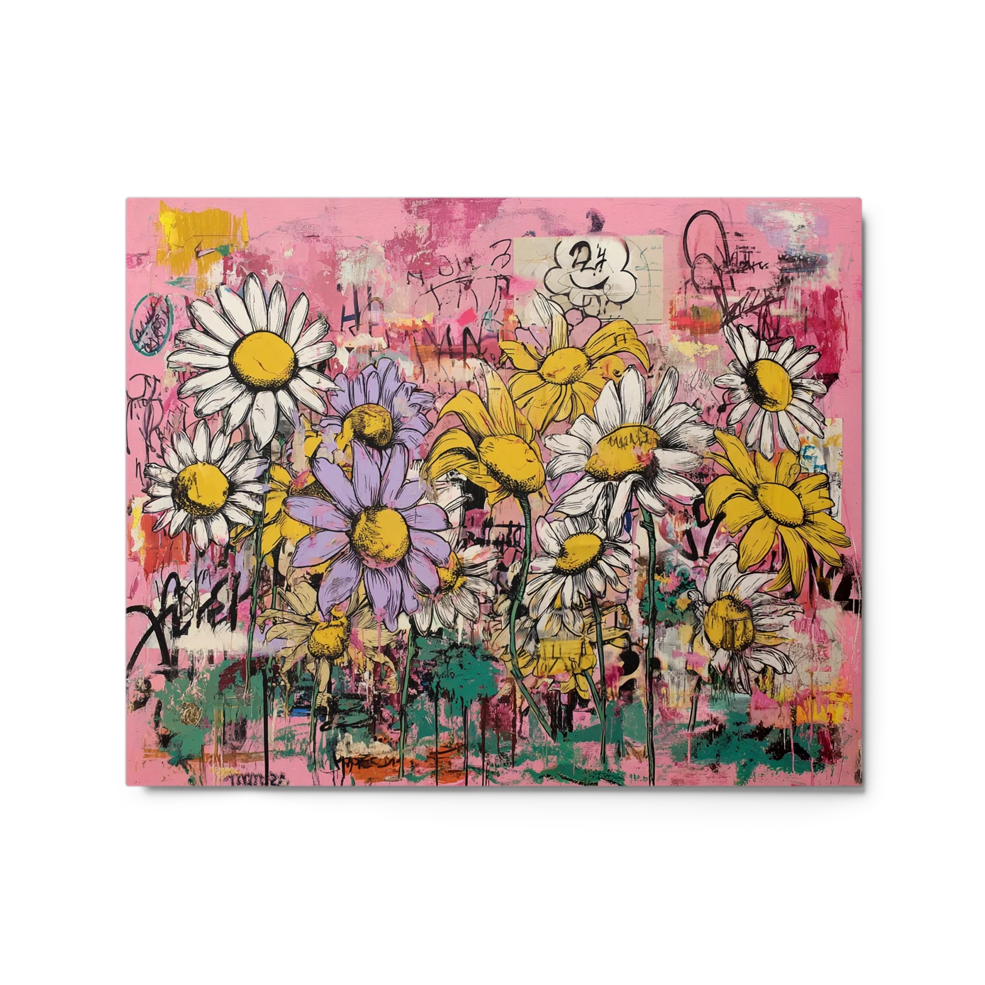 Graffiti Daisies in Pink | Art Print