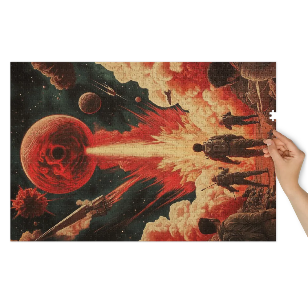 Astronauts Witnessing Planetary Explosion | Jigsaw Puzzle (252/520 pieces)
