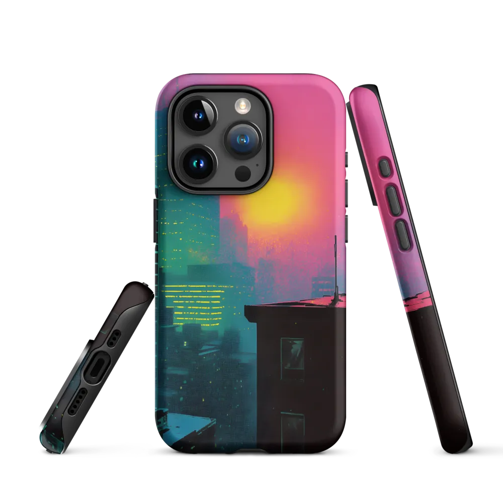 Neon Cityscape at Sunset | Phone Case