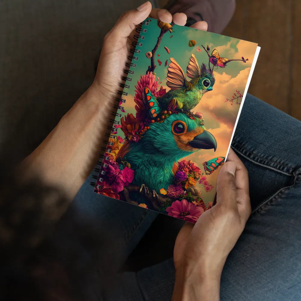 Chromatic Aviary Bloom 
 Spiral Notebook | 140 pages