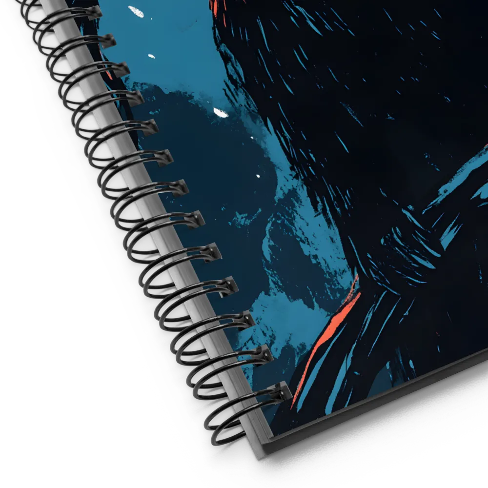 Nocturnal Bear in Textured Forest 
 Spiral Notebook | 140 pages