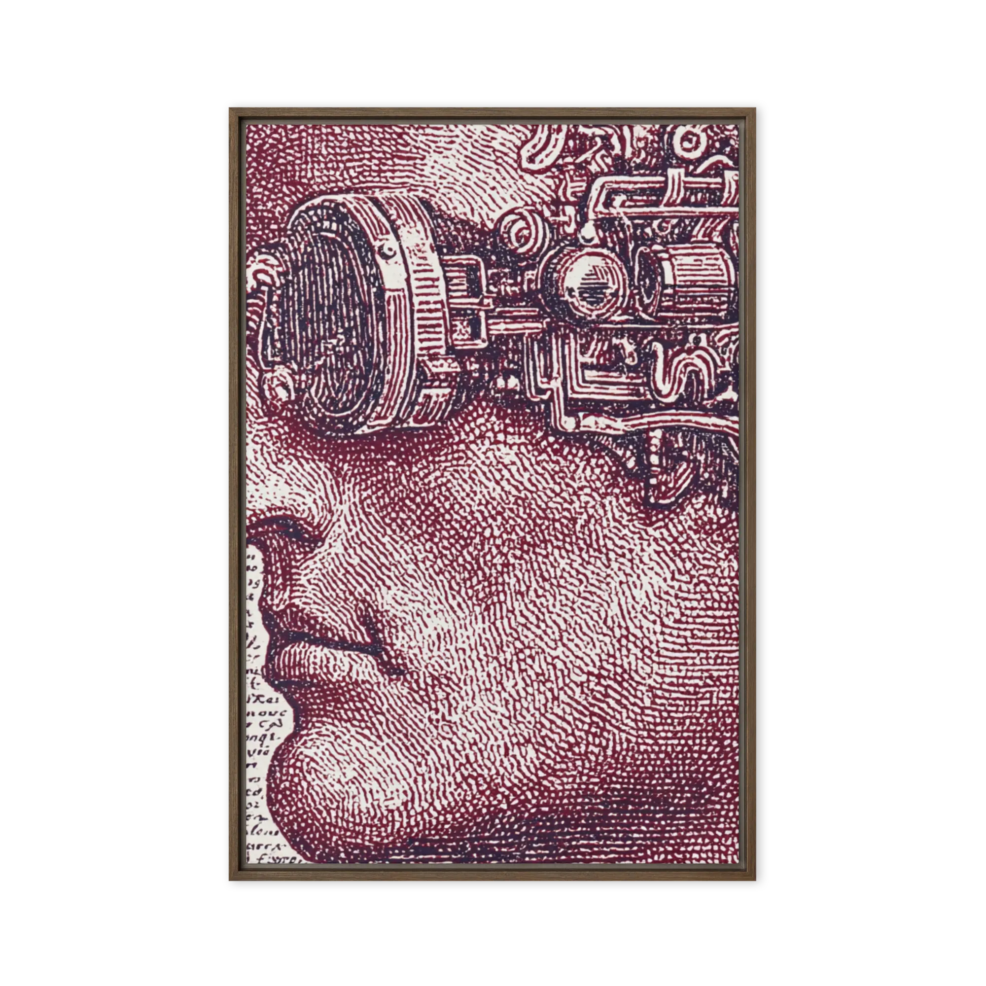Fine-line copperplate etching in crimson — Copperplate grooves and acid