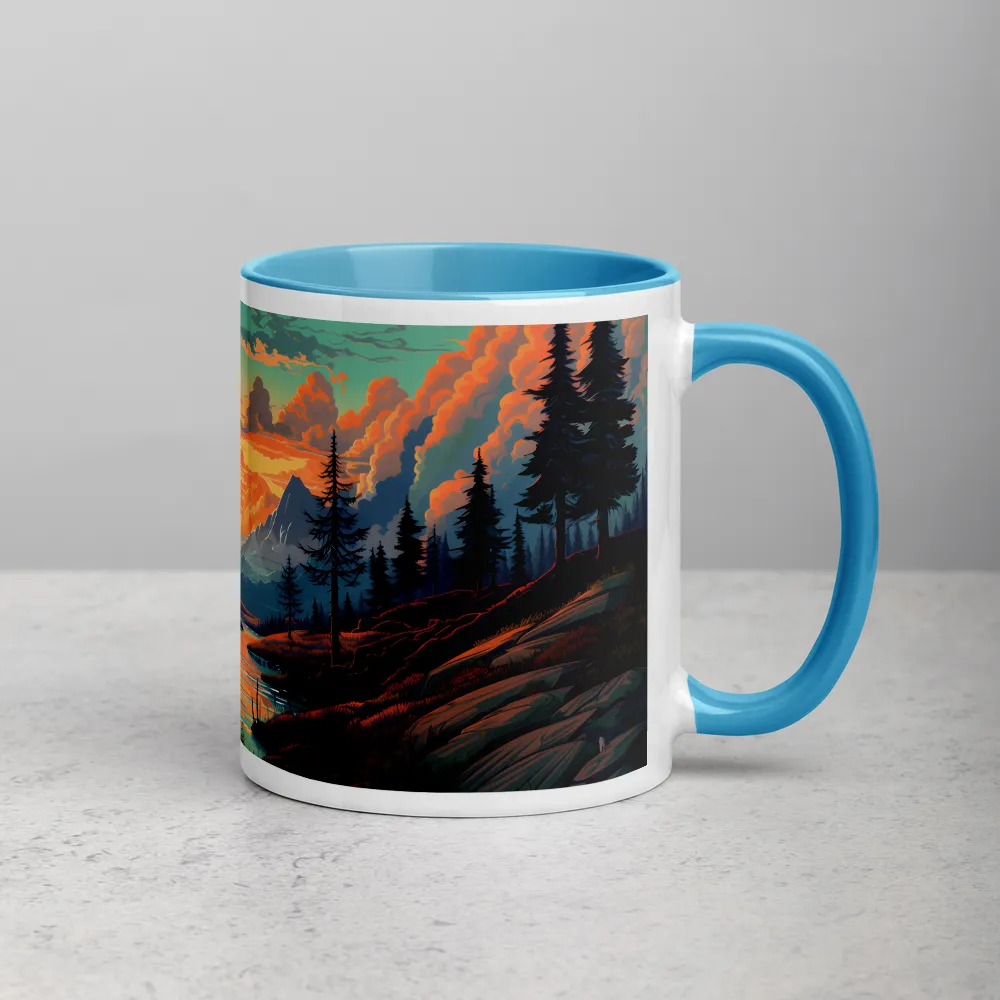 Golden Hour Pathway 
 Mug with Red inside