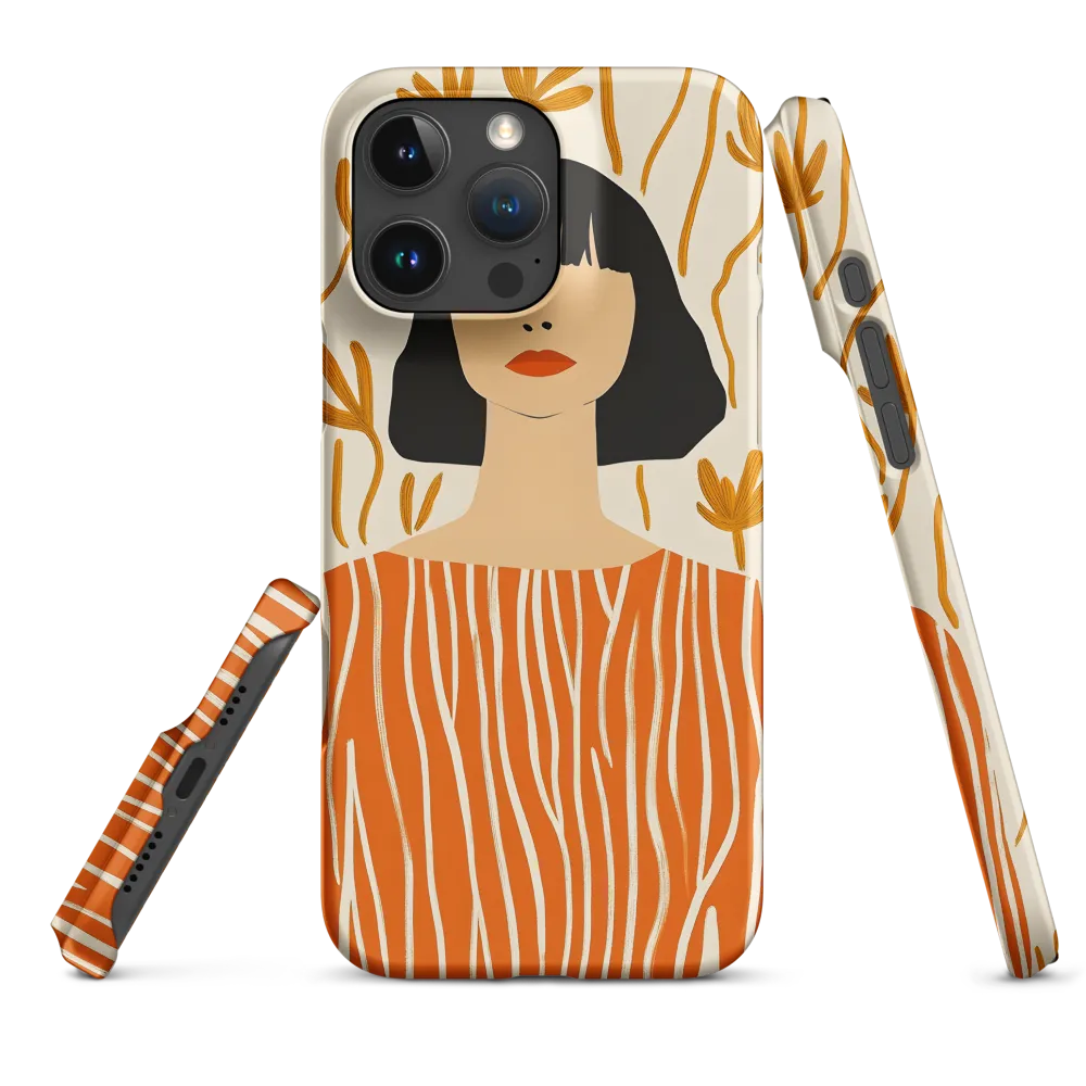 Woman in Orange Stripes | Phone Case