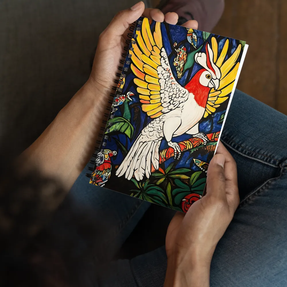 Stained-Glass Jungle Parrot 
 Spiral Notebook | 140 pages