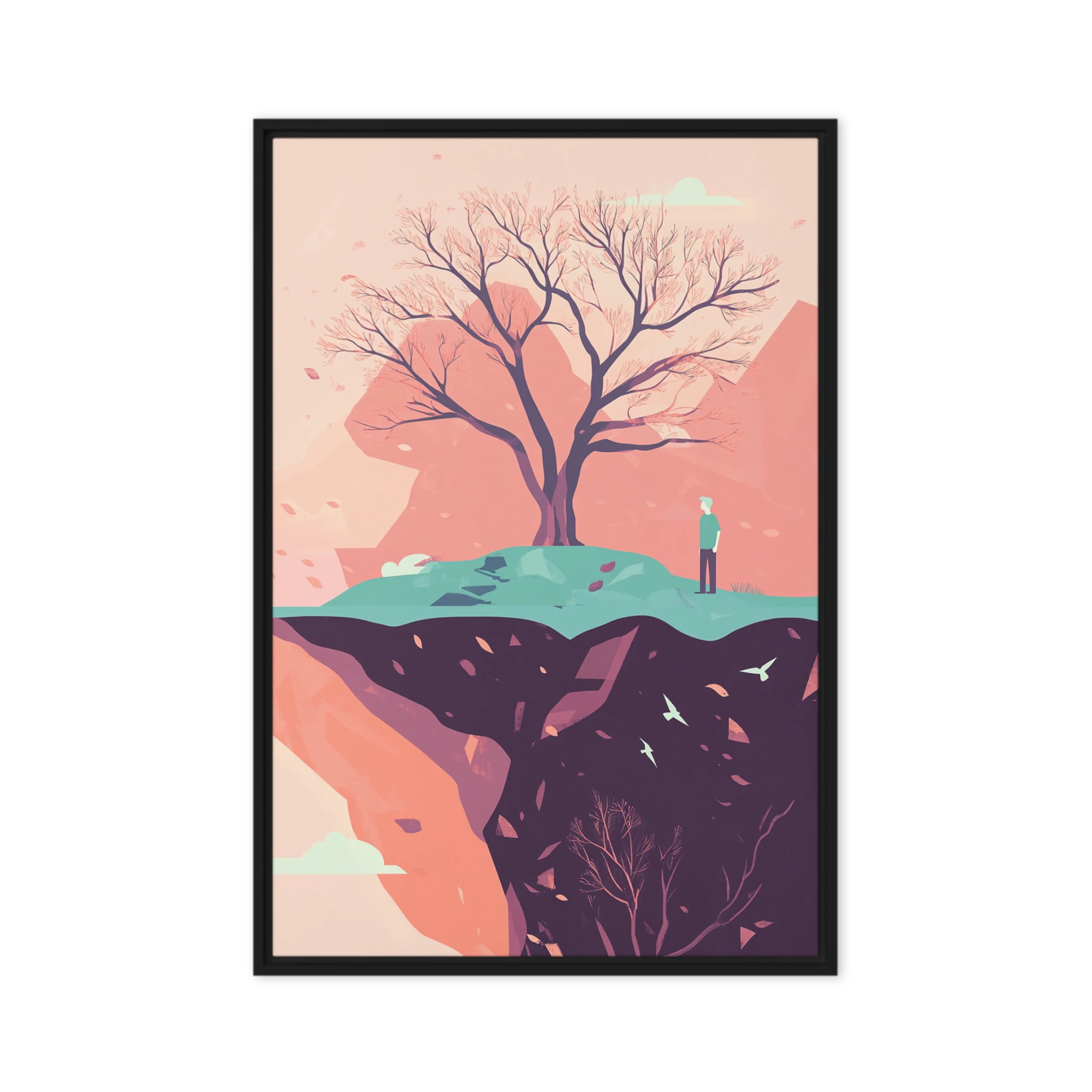 Minimalist Landscape with Tree