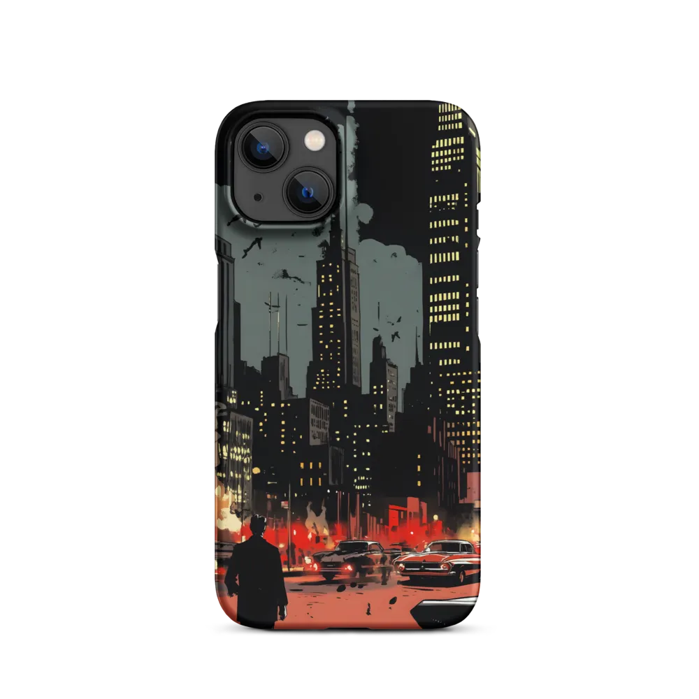 Cityscape at Night with Figure | Phone Case