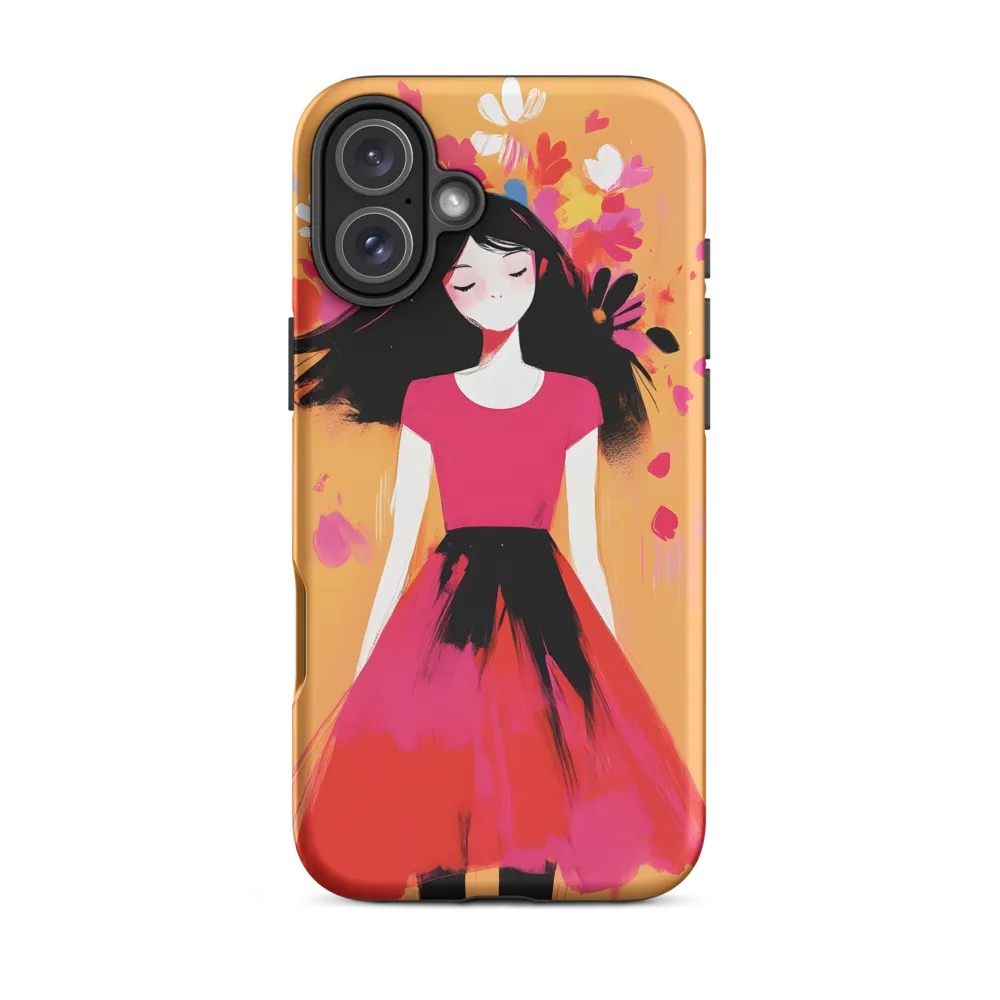Whimsical Woman with Flowers | Phone Case