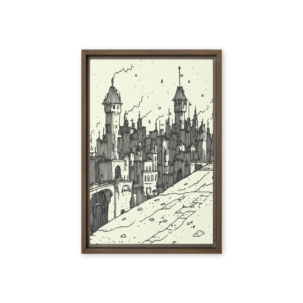 Gothic Cityscape Sketch | Art Print