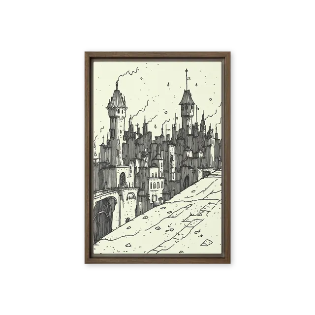 Gothic Cityscape Sketch | Art Print