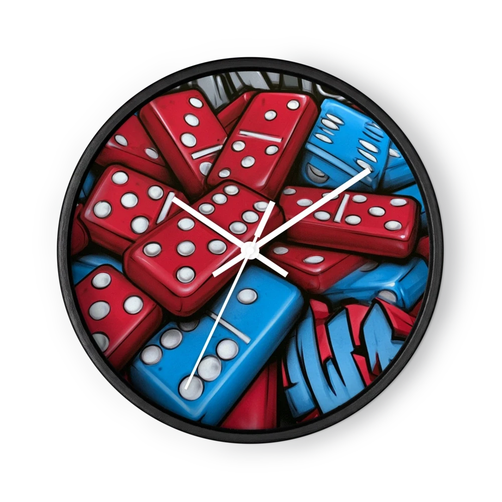 Urban Airbrush Pop Wall Clocks — Cherry Red, Cobalt Blue