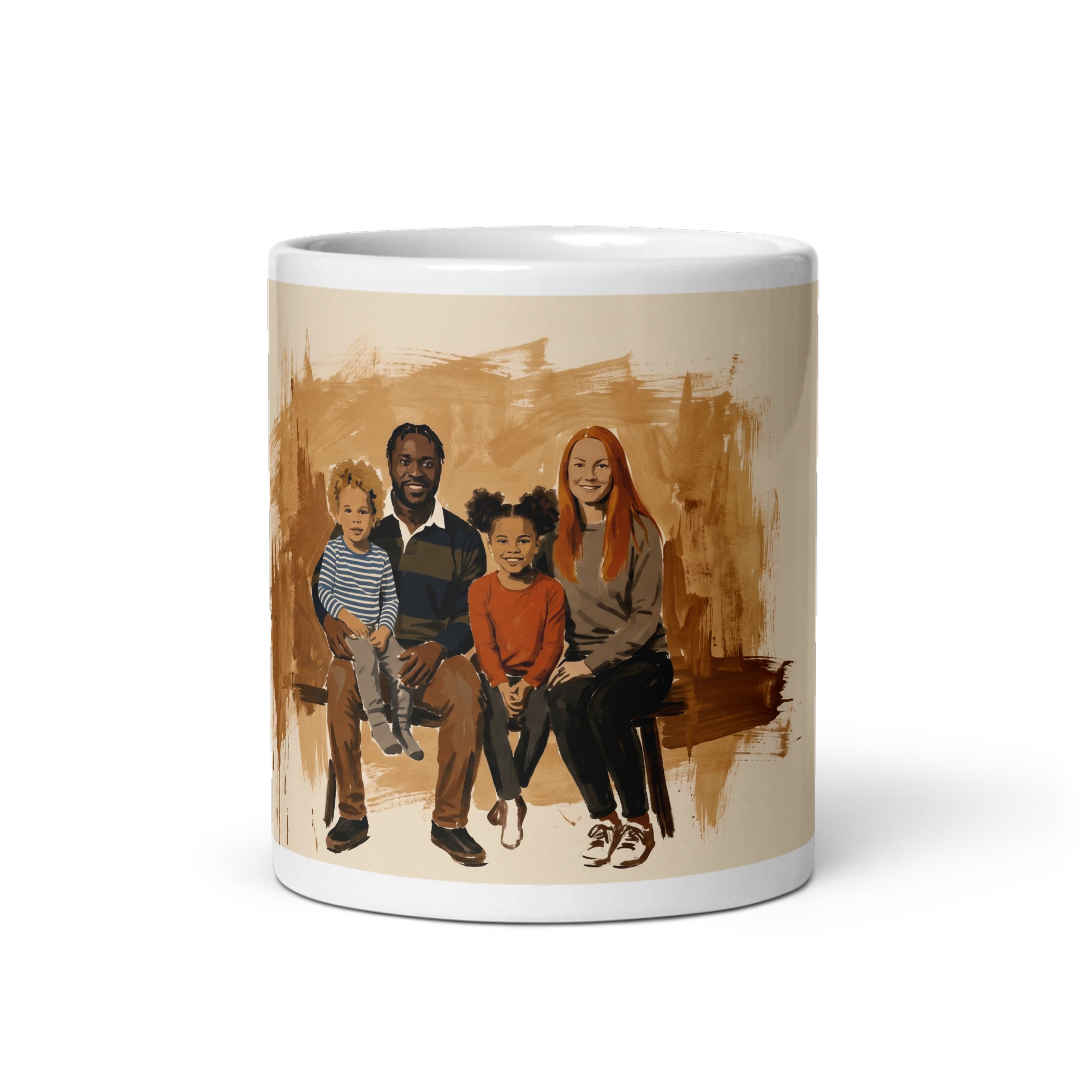 Family Portrait Mug — Earth Tone Painting