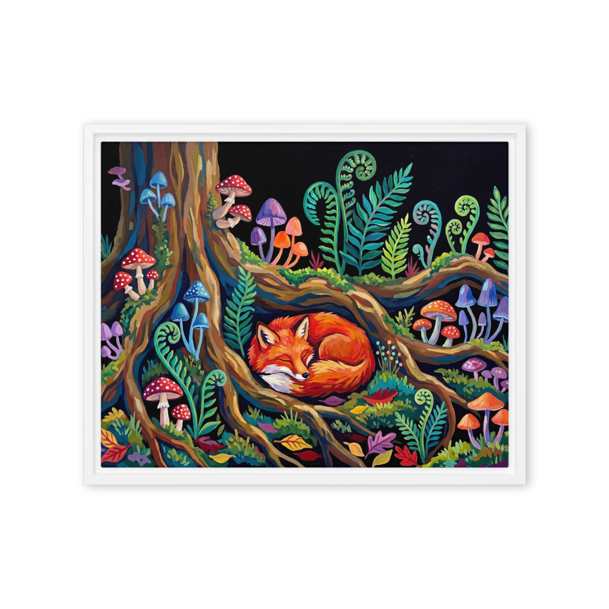 Sleeping Fox in Whimsical Forest