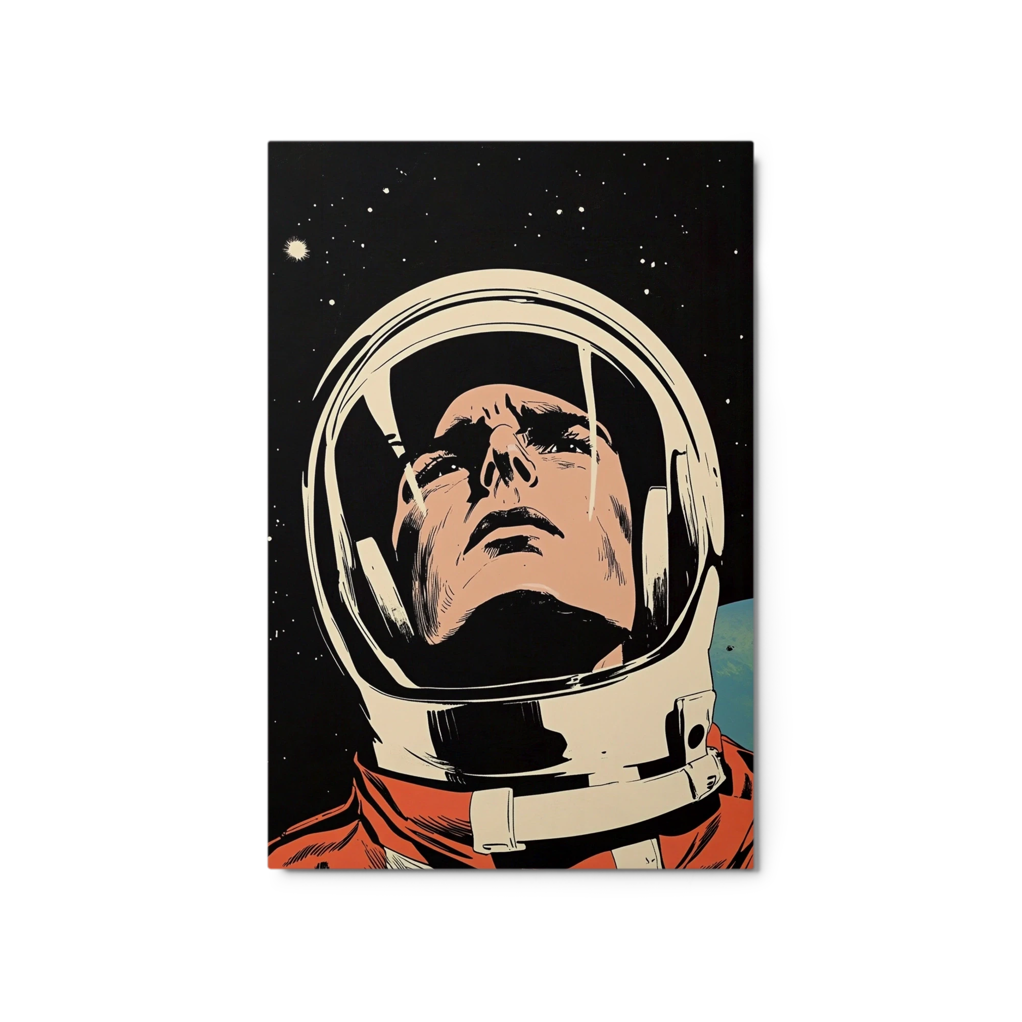 Astronaut Looking Up in Space