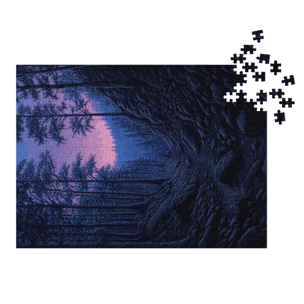 Surreal Forest Landscape at Dusk