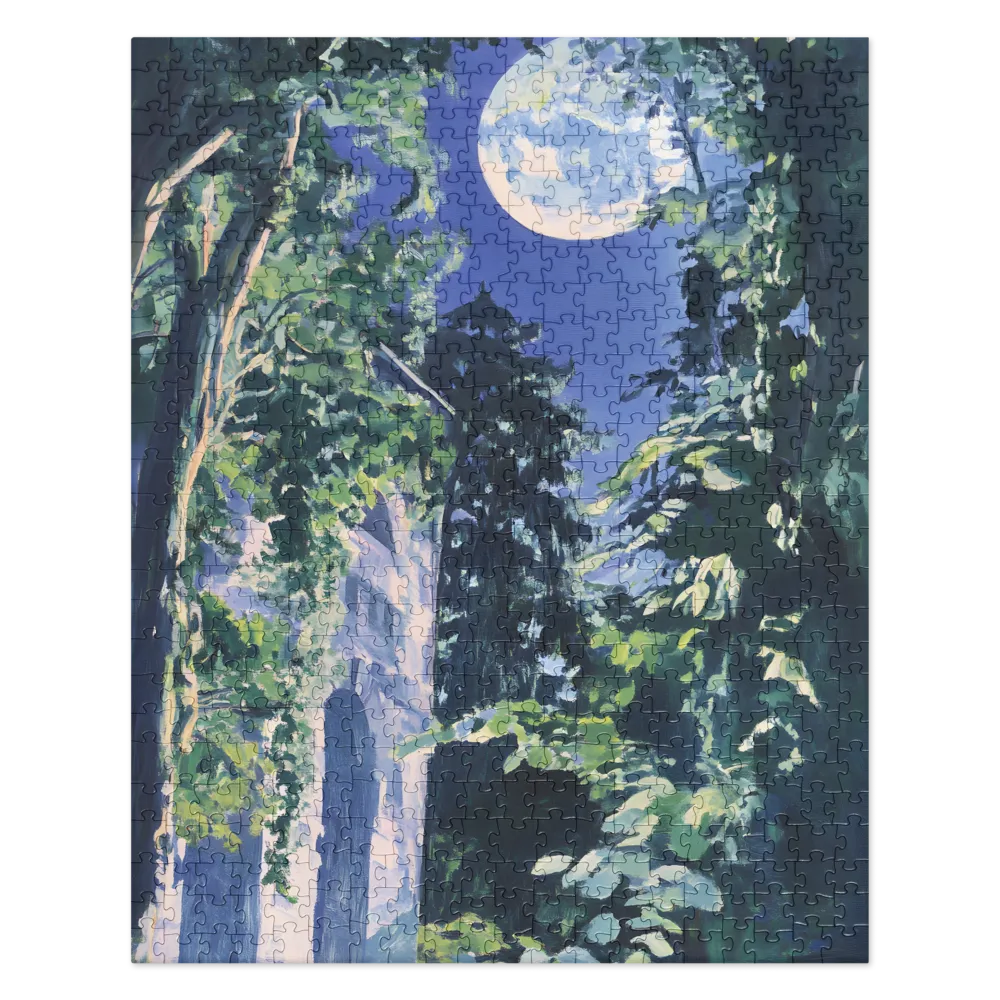 The Moonlit Castle in the Forest 
 Jigsaw Puzzle in Tin Box