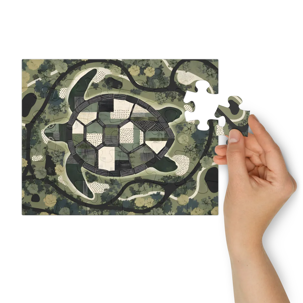 Patchwork Turtle 
 Jigsaw Puzzle in Tin Box