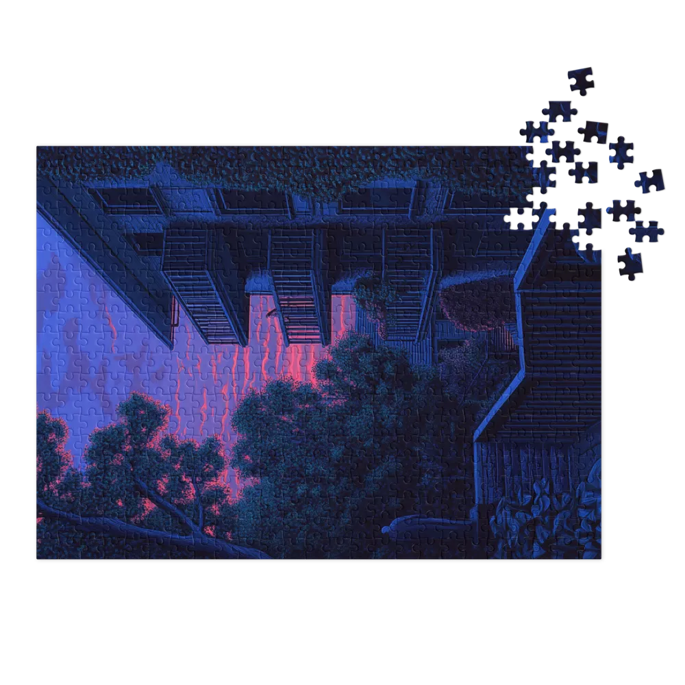 Twilight Balcony View 
 Jigsaw Puzzle in Tin Box
