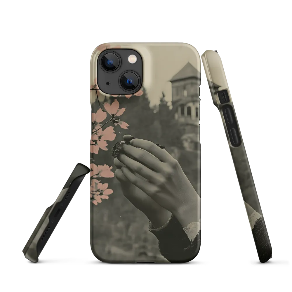 Hands Holding Flowers with Historic Building | Phone Case