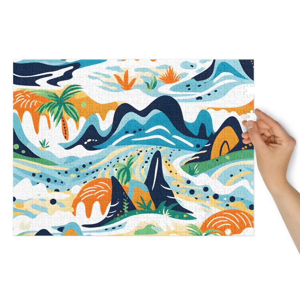 Vibrant Abstract Landscape | Jigsaw Puzzle (252/520 pieces)