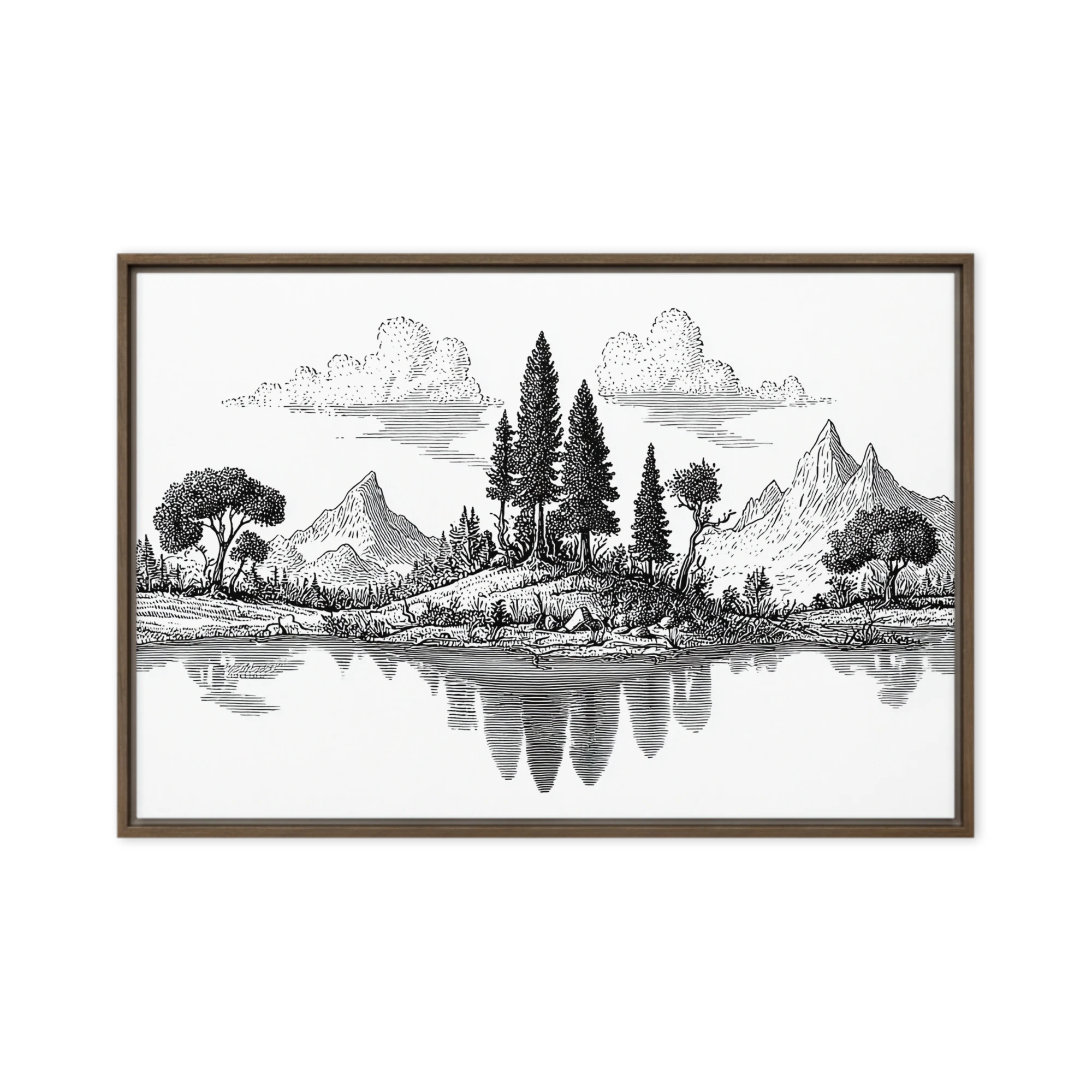 Lake Reflection in the Mountains