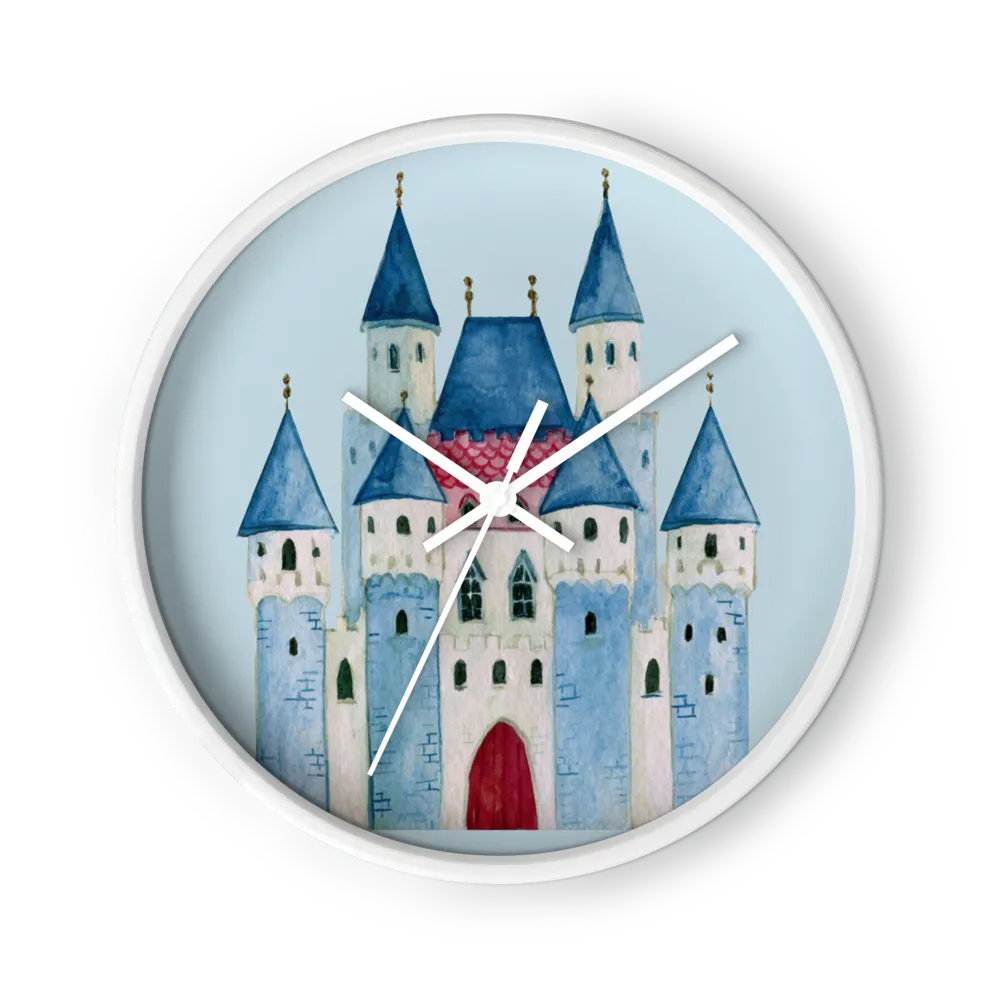 Whimsical Blue Castle | Wall Clock