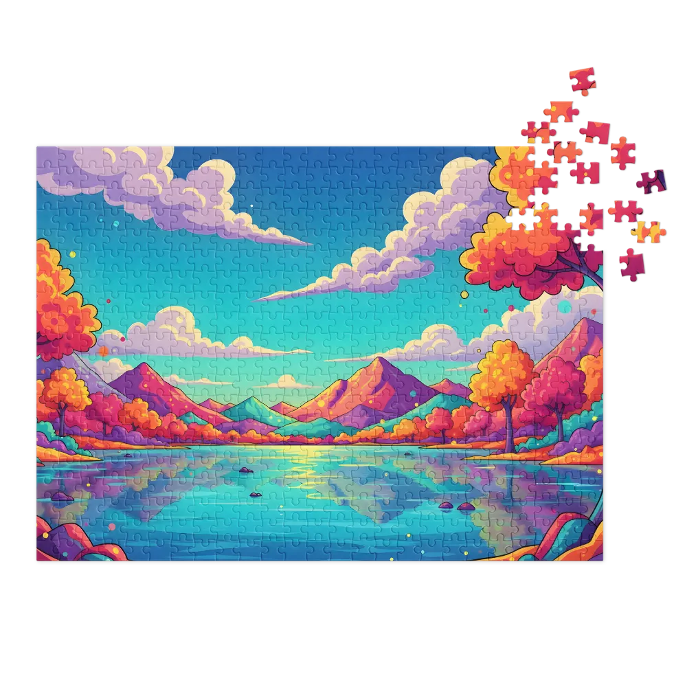 Dreamscape Lake Reflections 
 Jigsaw Puzzle in Tin Box
