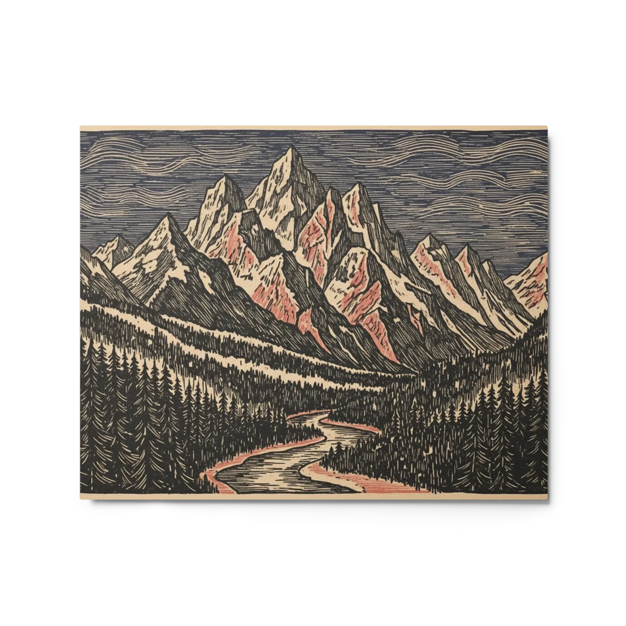 Alpine Riverwood Engraving