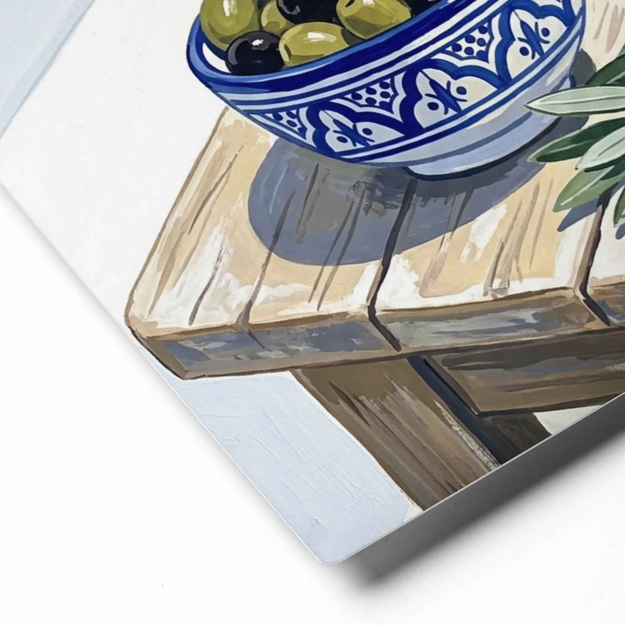 Sunlit Mediterranean Olives 
 Metal Print | 16″x 20″