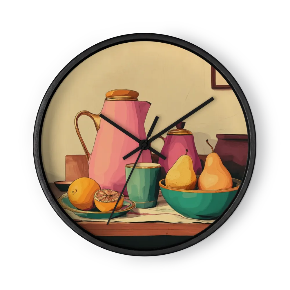 Pink Pitcher and Pears | Wall Clock