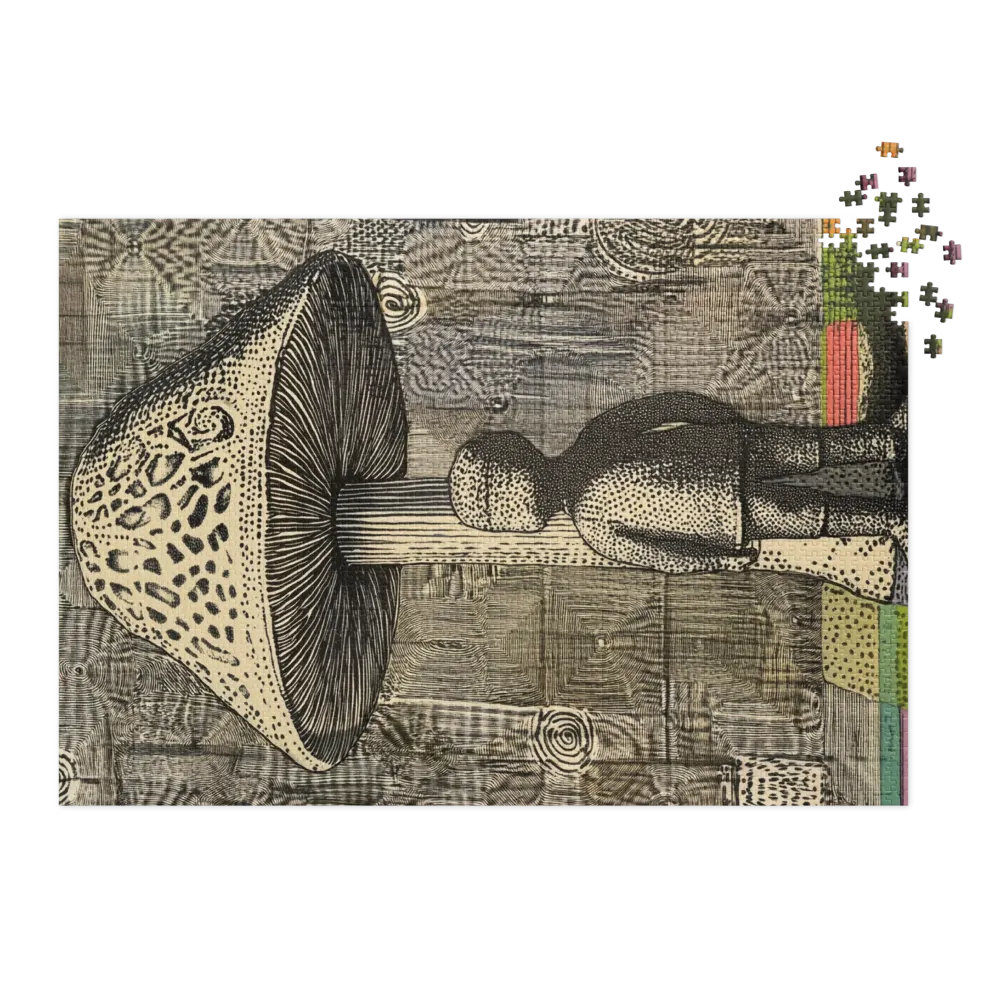 Surreal Child with Mushroom